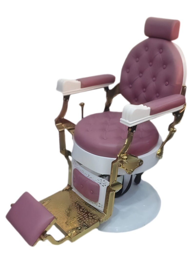vintage Elegant Professional Salon Chair for Barbers and Spa Users. featuring adjustable settings, reclining function, and ergonomic design with premium upholstery for enhanced comfort and long-lasting durability. - Image 1