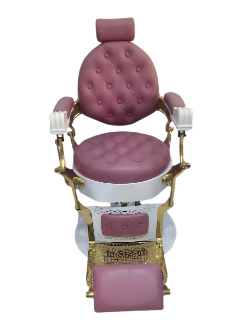 vintage Elegant Professional Salon Chair for Barbers and Spa Users. featuring adjustable settings, reclining function, and ergonomic design with premium upholstery for enhanced comfort and long-lasting durability. - Image 3