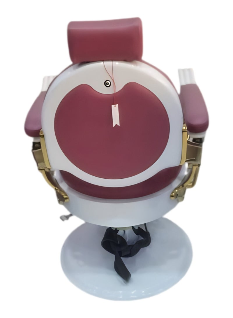 vintage Elegant Professional Salon Chair for Barbers and Spa Users. featuring adjustable settings, reclining function, and ergonomic design with premium upholstery for enhanced comfort and long-lasting durability. - Image 4