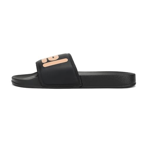 hummel CHUNK MEN SLIDERS Comfortable Cushioned Sole Arch Support Durable Lightweight Flexible Trendy Style Flip flops and Slippers Slides for Men Daily use Chappal - UK 6 Black/Beige - Image 3