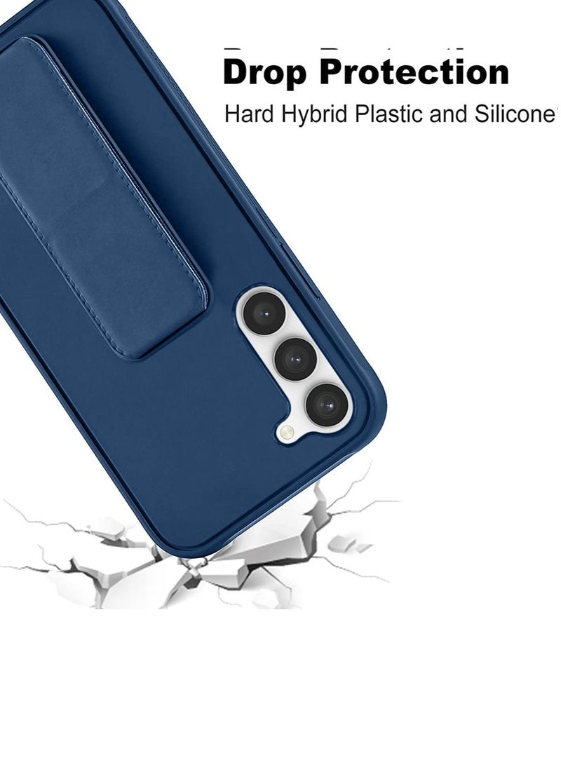 Wtech Hand Grip and Multi Stand Magnetic Car Mount Kickstand Case Finger Strap Cover For Samsung Galaxy S23 Navy Blue - Image 5