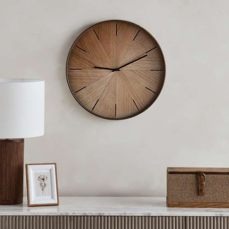Brent Wall Clock Dia 50.6cm - Light Brown - 195AIC9903667