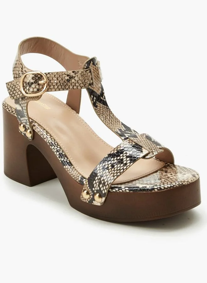 Surestep Women Textured Platform Heel Sandals