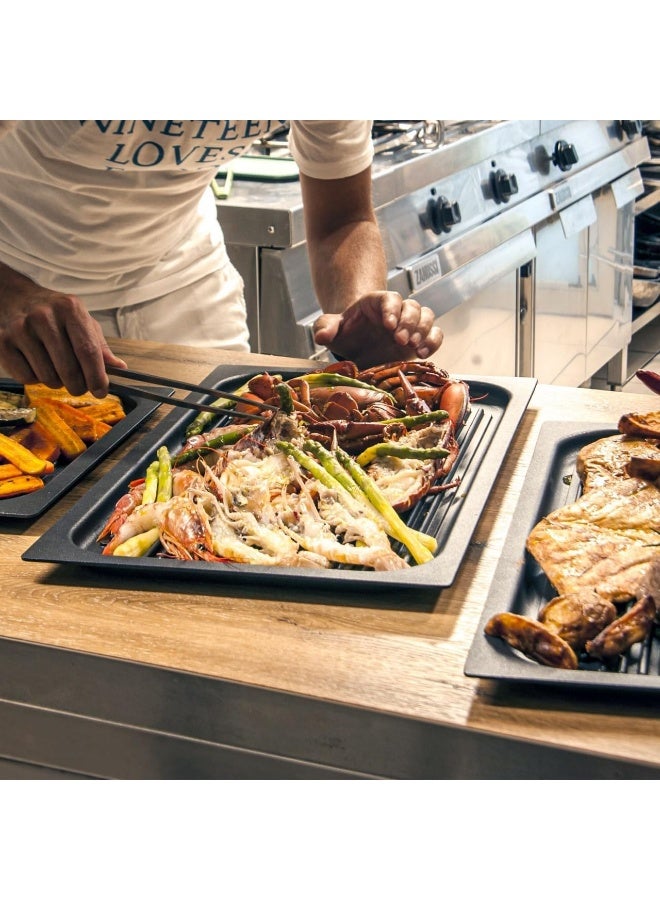 BS B&S Gastronorm Grill Pan Set – Includes 53x32cm T.Platinum & 35.5x32.5cm Profile - Image 1