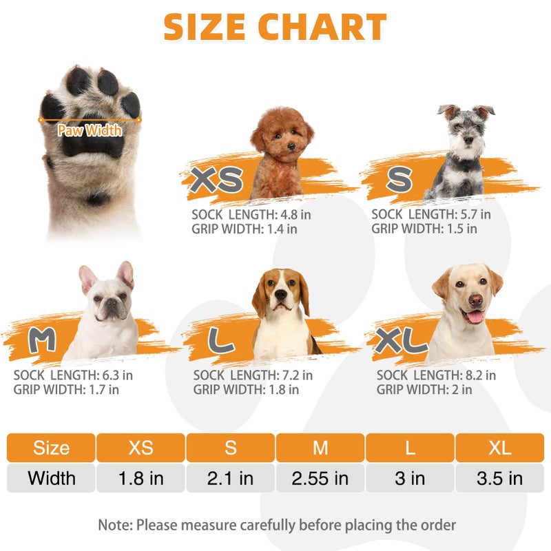 KOOLTAIL Anti Slip Dog Socks Booties to Prevent Licking Paws Scratching, Pet Boots&Paw Protector for Hardwood Floors, Dog Shoes for Winter, Traction Control Grip Socks for Small Medium Large Dogs M - Image 2
