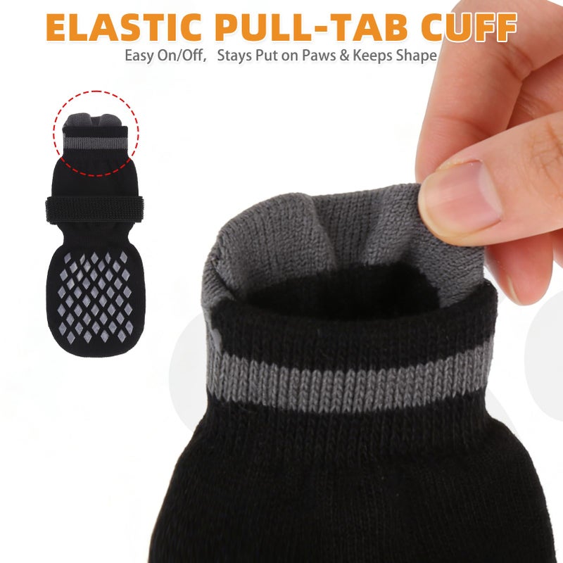 KOOLTAIL Anti Slip Dog Socks Booties to Prevent Licking Paws Scratching, Pet Boots&Paw Protector for Hardwood Floors, Dog Shoes for Winter, Traction Control Grip Socks for Small Medium Large Dogs M - Image 4