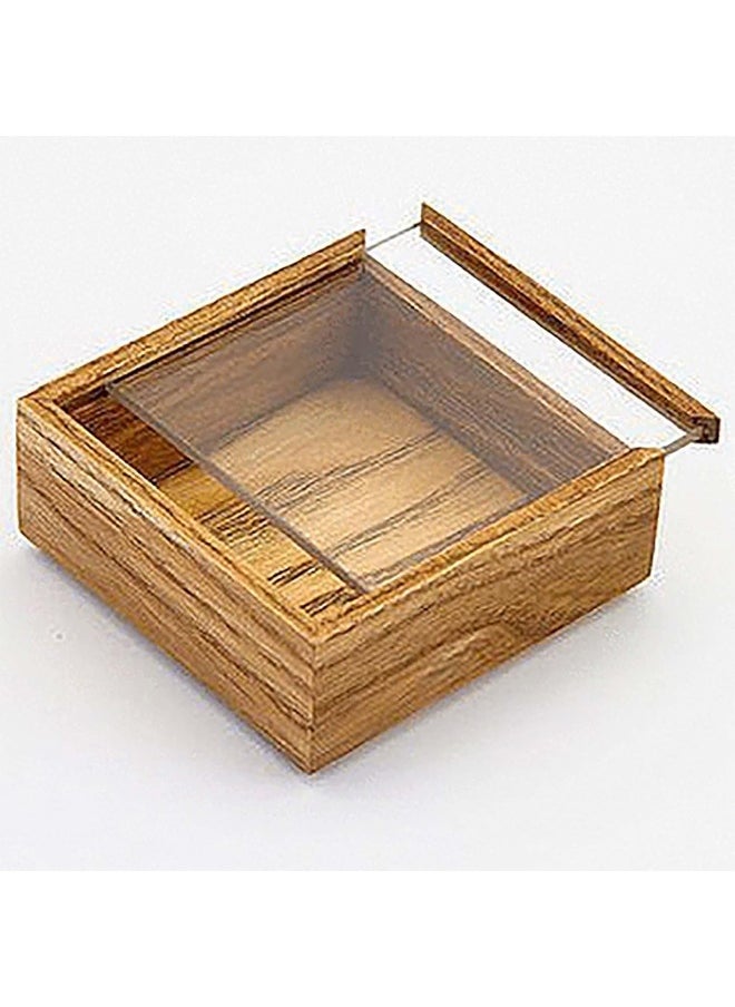 Horoof Home Horoof Home® Wooden Storage Box with Clear Sliding Lid 