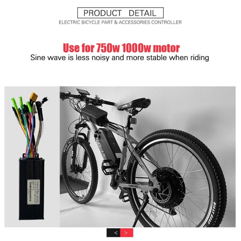 Cloudpower Ebike Controller JN Sine Wave Brushless Motor Controller 24V/36V/48V 30A 750W/1000W 3 Mode Aluminum For Electric Bike Or Scooter Motors For UART No.2 Protocol With Or Without Hall Sensor Black - Image 4