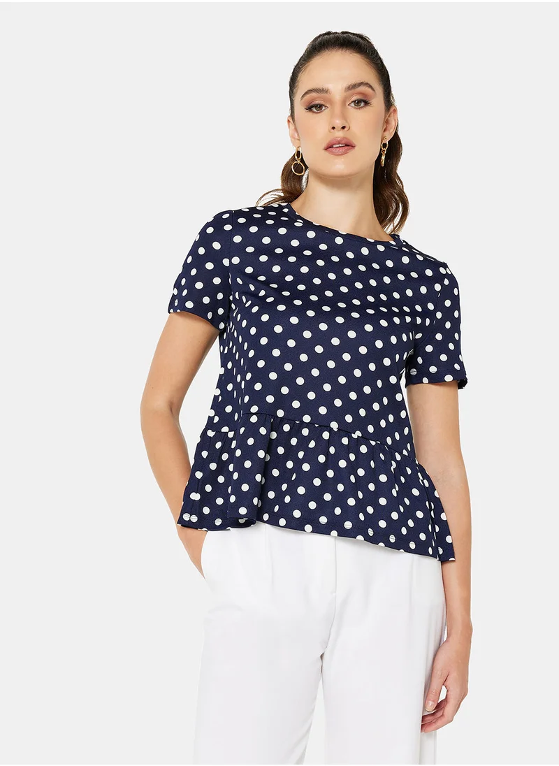 I.Scenery Polka Dot Top