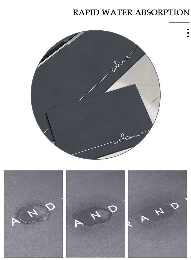 DUNISO Diatom Mud Bath Mat Set Bathroom Kitchen Rug Mat Extra Absorbent Bath Rugs Non-Slip Quick Drying Floor Bath Tub Mat for Bathroom Floor Tub and Shower 40*60cm/40*120cm - Image 4