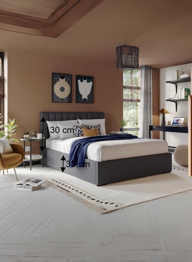 بيد آند ماتريس هوم سرير منجد من Dreamy Nest مقاس توأم كبير (140 × 200 مقاس المرتبة) لون رمادي حجم 212 × 148 (يُباع المرتبة بشكل منفصل) - Image 4