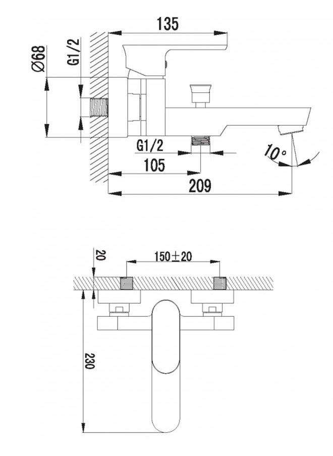 Duravit - Single Lever Bath Mixer C10140 - Image 1