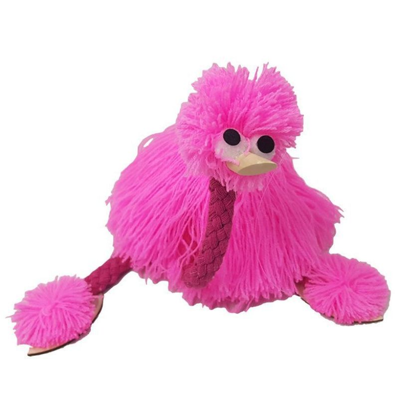 Traditional Handcrafted Ostrich Puppet Red Customizable Design - Light-Reflecting Educational Toy for Children's Interactive Play - Image 5