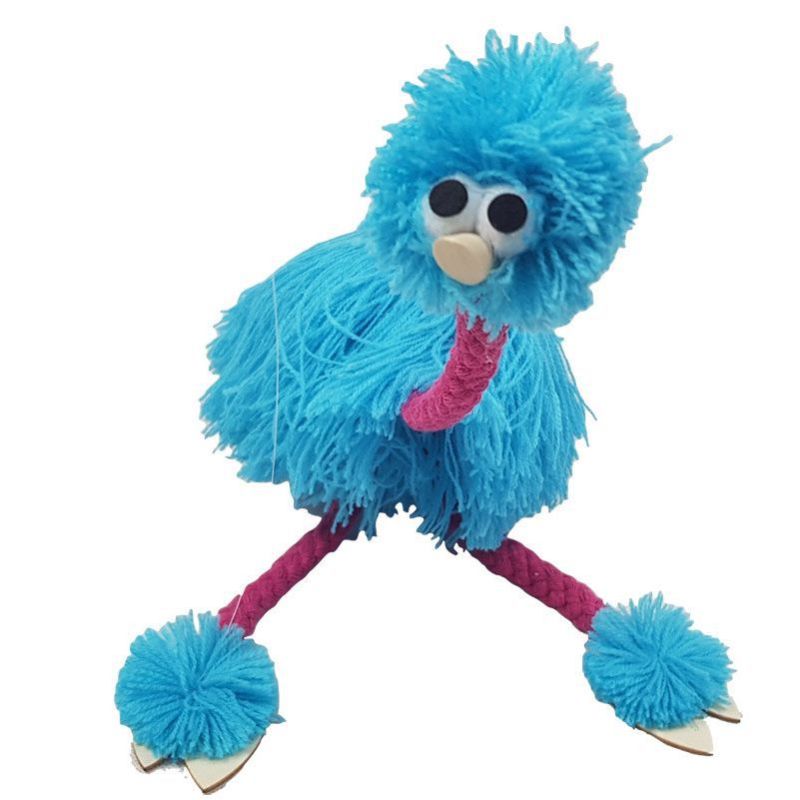 Traditional Handcrafted Ostrich Puppet Red Customizable Design - Light-Reflecting Educational Toy for Children's Interactive Play - Image 4