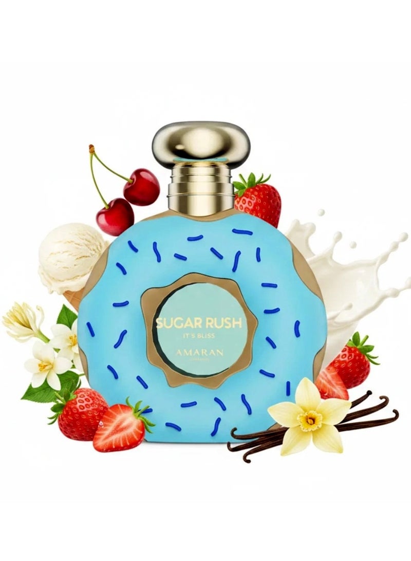 AMARAN Sugar Rush It's Bliss Amaran EDP 100ml Unisex Perfume | Sweet Gourmand Perfume with Cherry Creamy Milk - Image 1