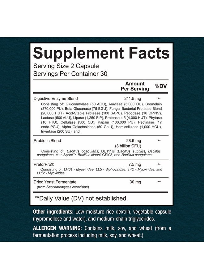 سانيرجيتيك مكملات بروبيوتيك وبريبايوتيك وبوستبايوتيك وإنزيمات هضمية ممتازة 4 في 1 للرجال والنساء - تدعم الأمعاء والهضم والمناعة - صحة الأمعاء الكاملة مع بريبايوتيك وبوستبايوتيك وإنزيمات هضمية - 60 كبسولة - Image 2