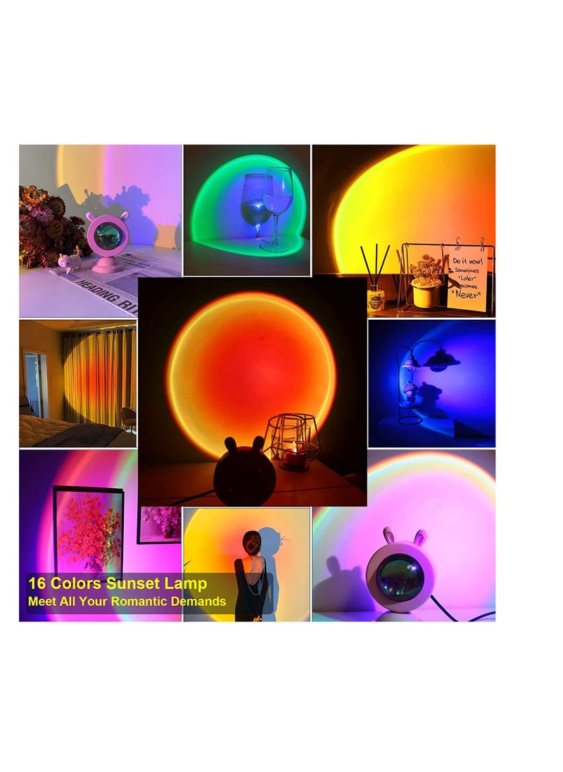 Generic - Sunset Lamp Sunlight Projection Lamp with 16 Colors, USB UFO Sun Lamp, LED Night Light Projector for Gifts, Photography, Vlog, Party, Bedroom, Home Decor - Image 1