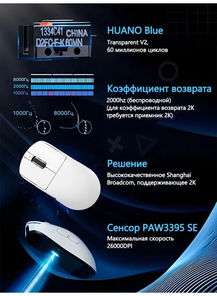 Vxe R1 SE Lightweight Wireless Bluetooth Mouse 60 Million Clicks Smart Speed ​​Low Delay PixArt PAW3395 SE Sensor (18000 DPI) - Image 5