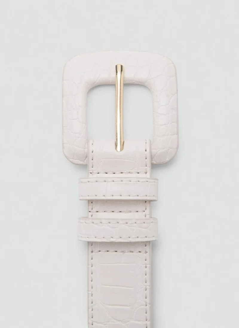 MANGO Crocodile-Effect Belt