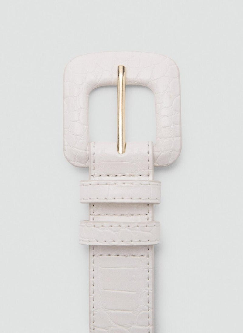 MANGO Crocodile-Effect Belt  - Image 4