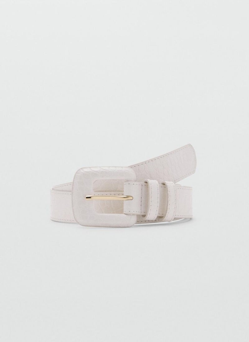 MANGO Crocodile-Effect Belt  - Image 1