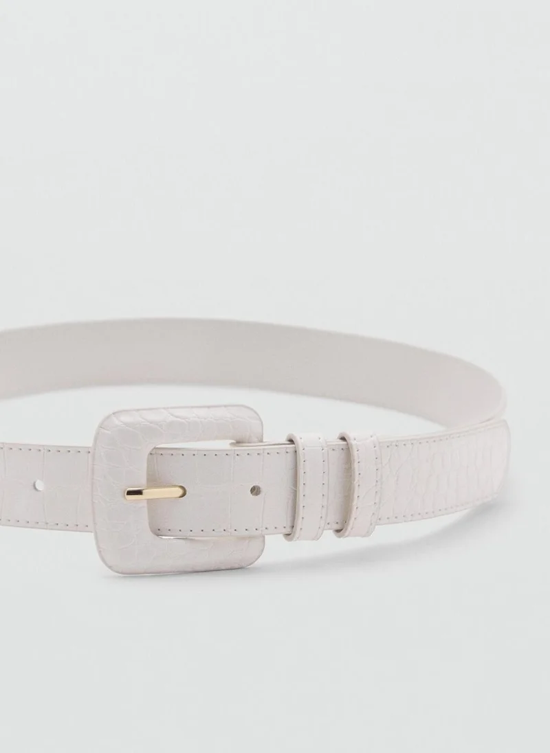 MANGO Crocodile-Effect Belt