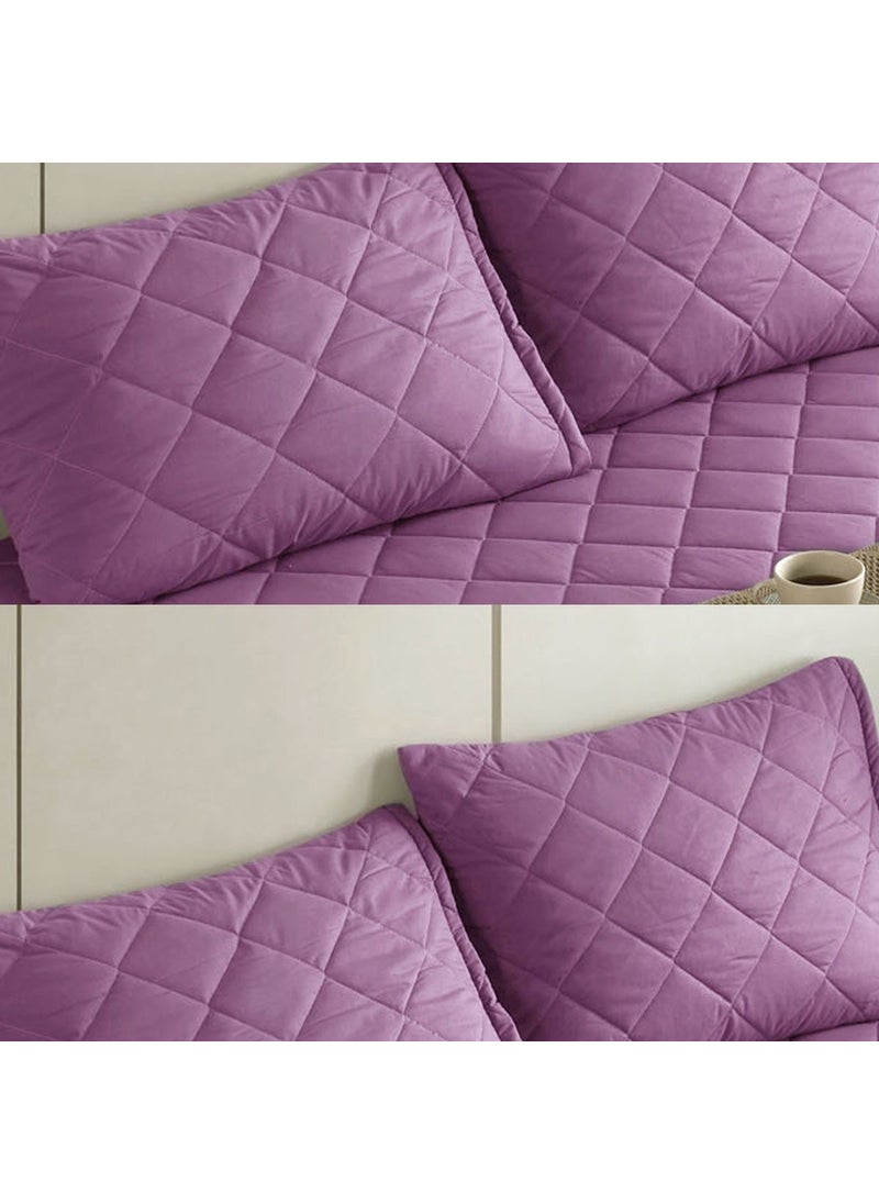 Formeya Pamukkale Colored Mattress Mattress Lilac 100% Cotton Quilted Pillow Protector Mattress 