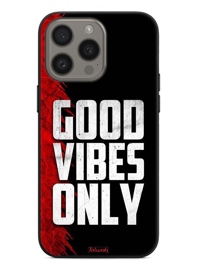 Tolwak Apple iPhone 15 Pro Max Protective Case Cover Good Vibes Only - Image 2