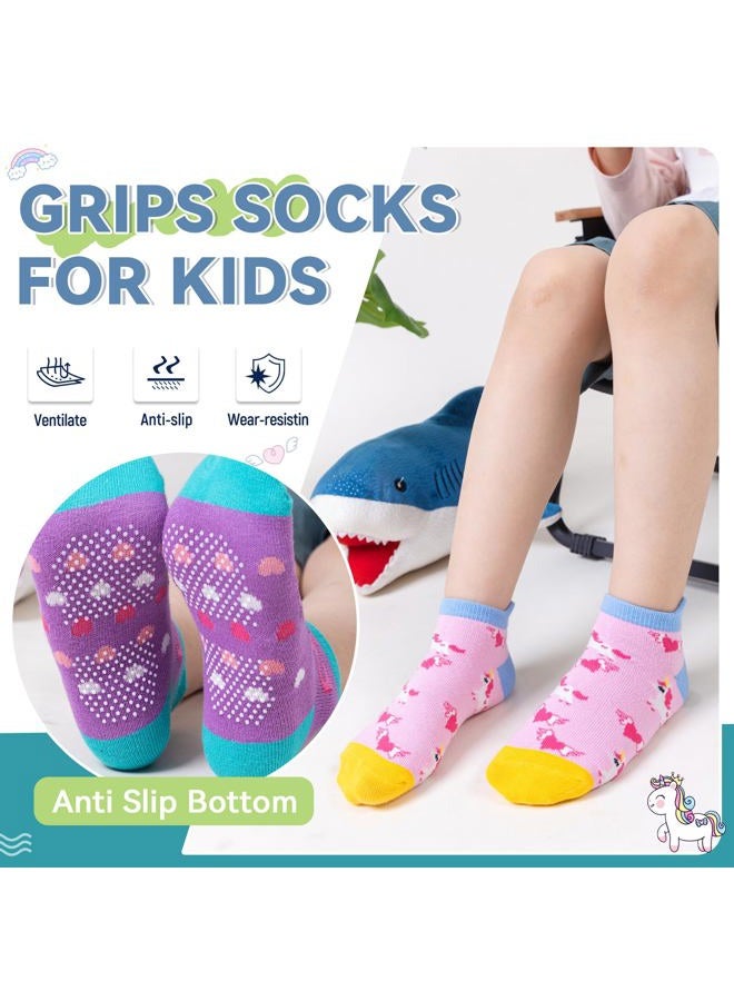 Eyean Kids Ankle Cotton Socks Cute Animal Pattern Soft Non Slip Boys Girls No Show Socks 6 Pairs, Unicorn, 6-8 years - Image 5
