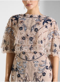 Maya Embellished Cape Sleeve Maxi Dress  - Image 3