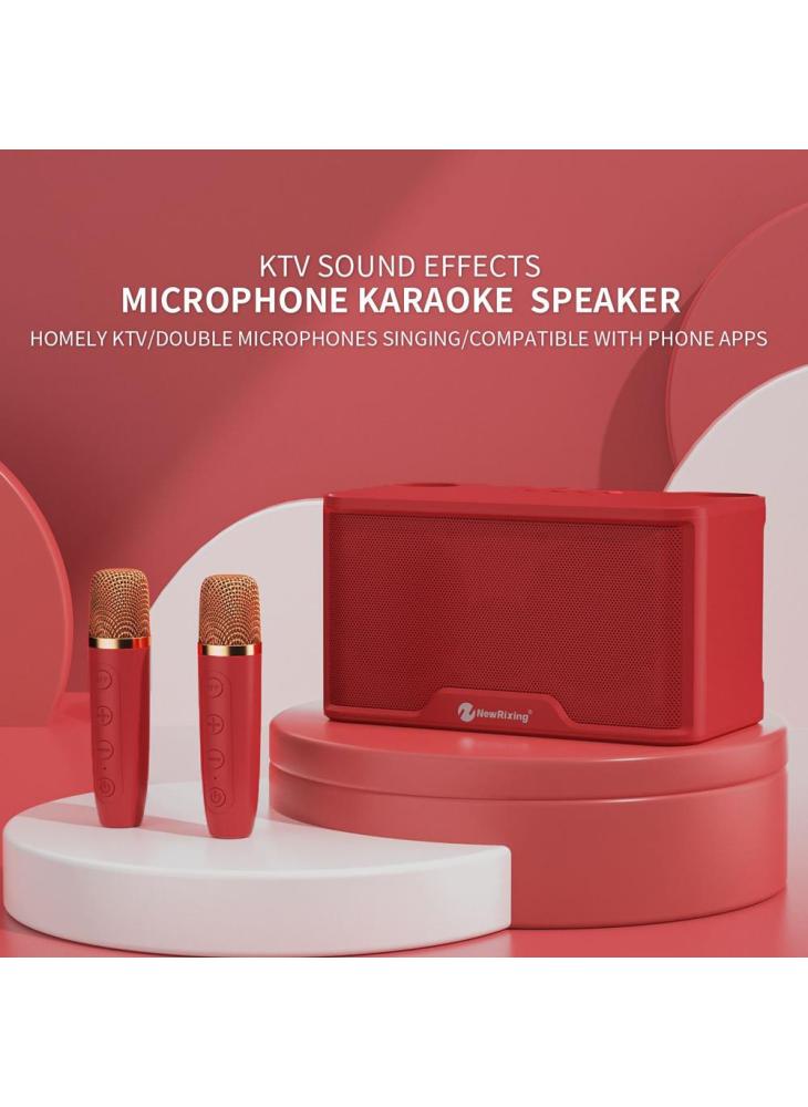NEWRIXING NR8088W Wireless Bluetooth-compatible Speaker with 2 Microphone TWS Sound Amplifier Music Player - Red - Image 2
