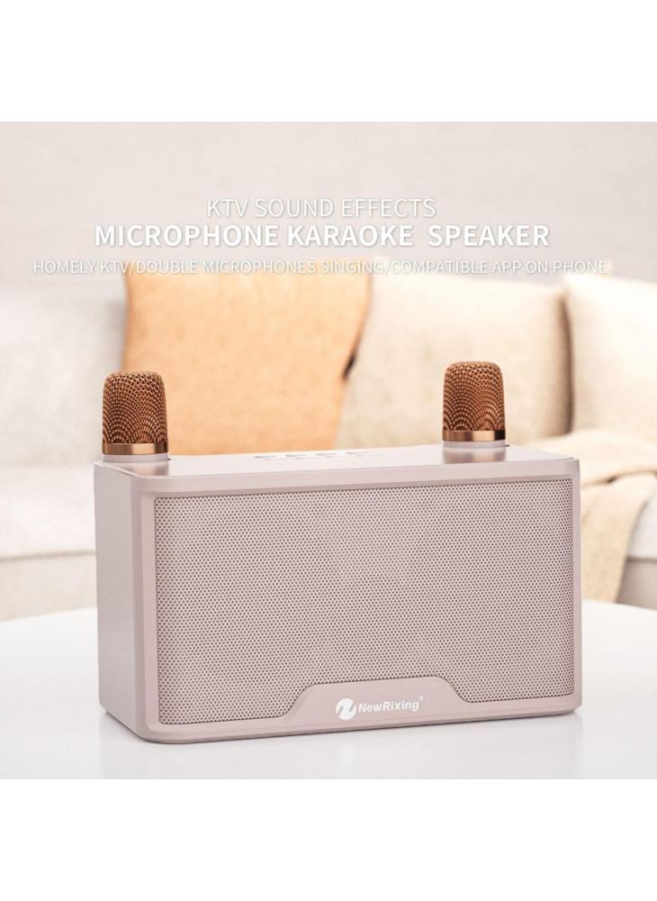 NEWRIXING NR8088W Wireless Bluetooth-compatible Speaker with 2 Microphone TWS Sound Amplifier Music Player - Red - Image 5