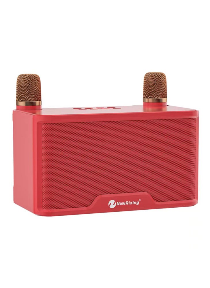 NEWRIXING NR8088W Wireless Bluetooth-compatible Speaker with 2 Microphone TWS Sound Amplifier Music Player - Red - Image 1