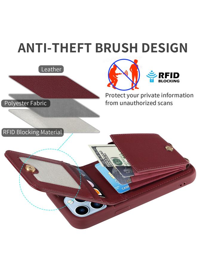 S-TOP Case For iPhone 13 Pro Max Crossbody Lanyard Zipper Wallet Leather Phone Case - Image 3