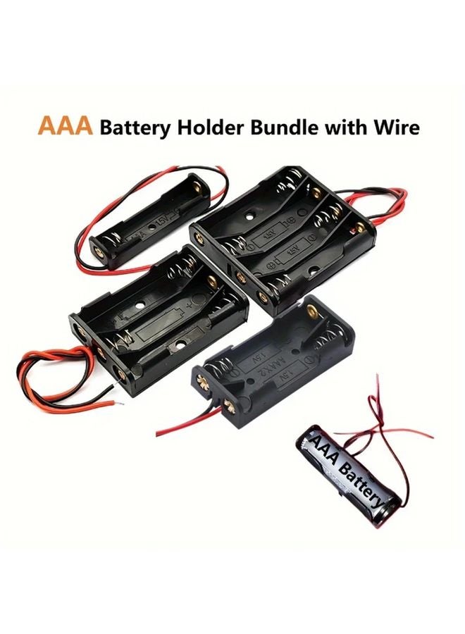 AAA Battery Holder 1 2 3 4 Slots Bundle with Wire DIY Storage Box Set - Image 1