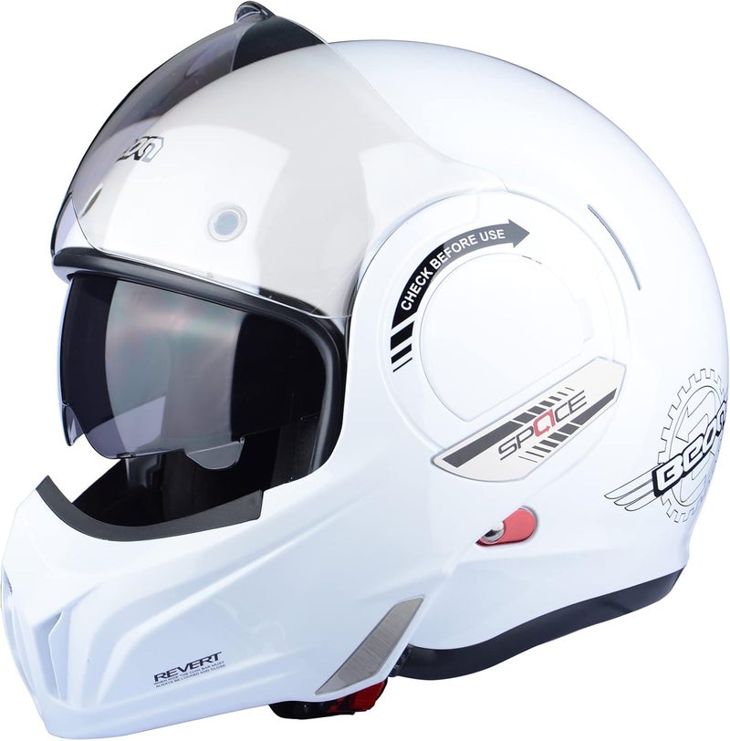 BEON Full Face Motorcycle Helmet with 180° Reversible Chin Guard and Dual Visors - Image 1