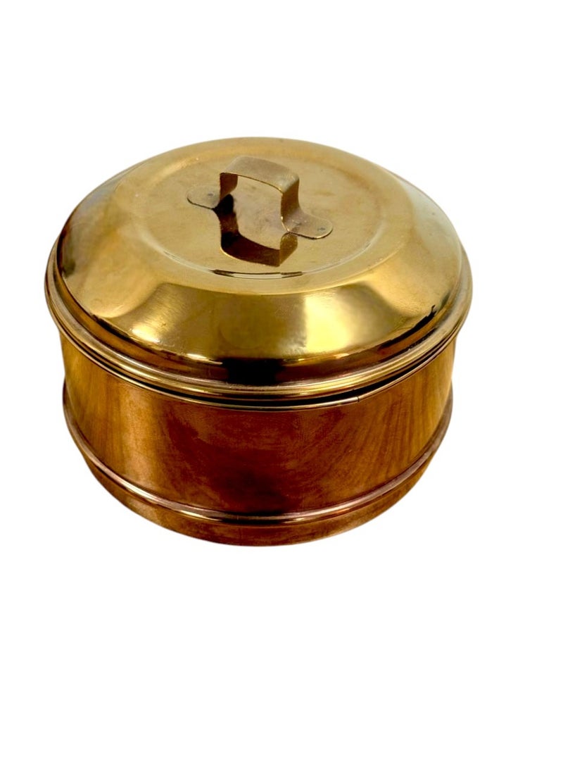 Handcrafted Brass 3 Tier Lunch Box Traditional Food Carrier for Kitchen & Dining Storage - Image 3