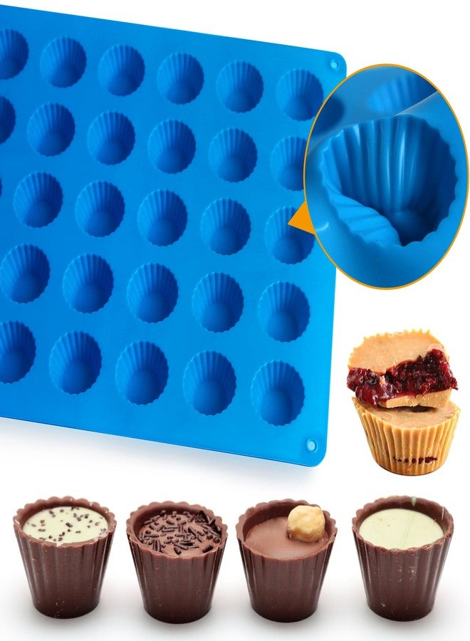 Sidosir 3pcs Peanut Butter Cup Mold, Silicone Mini Tart Pan for Bite Size Fat Bombs, Silicone Chocolate Candy Mold for Brownie (Bite Size Cup) - Image 4