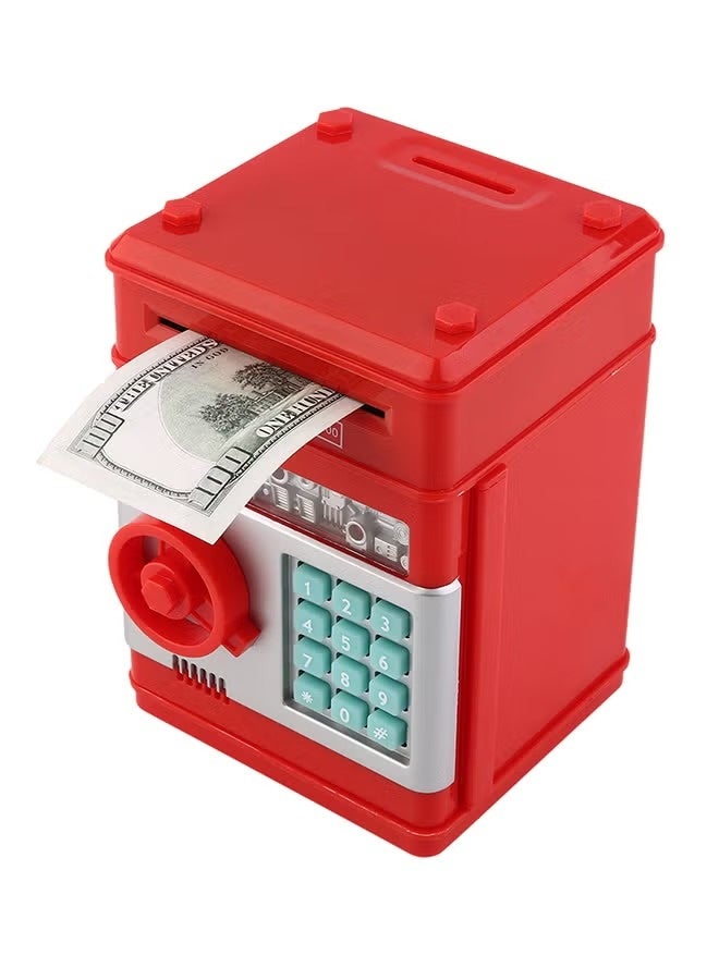 A small electronic piggy bank for storing coins and banknotes, with a unique and stylish design and excellent quality. For children. Red color. - Image 2