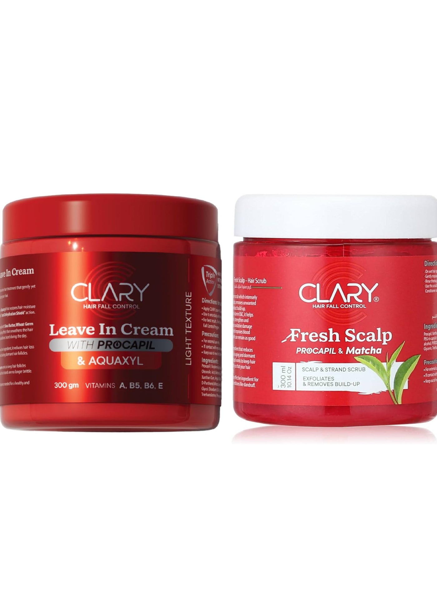 Clary Hair Fall Control Fresh Scalp With Procapil & Matcha +Clary Hair Fall Control Leave In Cream 600Ml