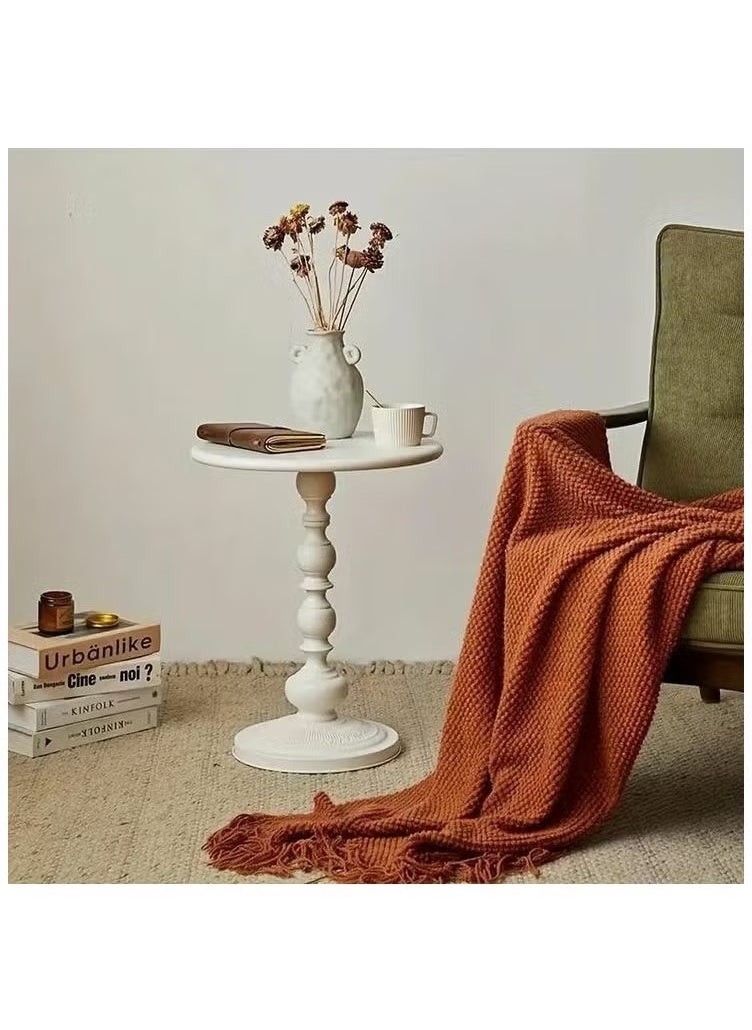 LESHP Nordic Sofa Side Cabinet Living Room Home Small Coffee Table Modern Minimalist Corner, Metal Iron Outdoor Round Table Weather Resistant Anti-Rust Outdoor End Table 52X38X28 Cm  - Image 4
