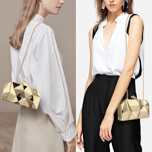 Gets Ladies Vintage Clutch Purse Cocktail Wedding Party Evening Clutch Bag (Gold) - Image 3
