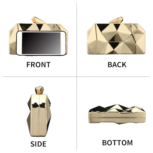 Gets Ladies Vintage Clutch Purse Cocktail Wedding Party Evening Clutch Bag (Gold) - Image 4