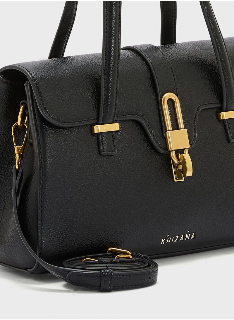 Khizana Metal Trim Detail Satchel Bag  - Image 4