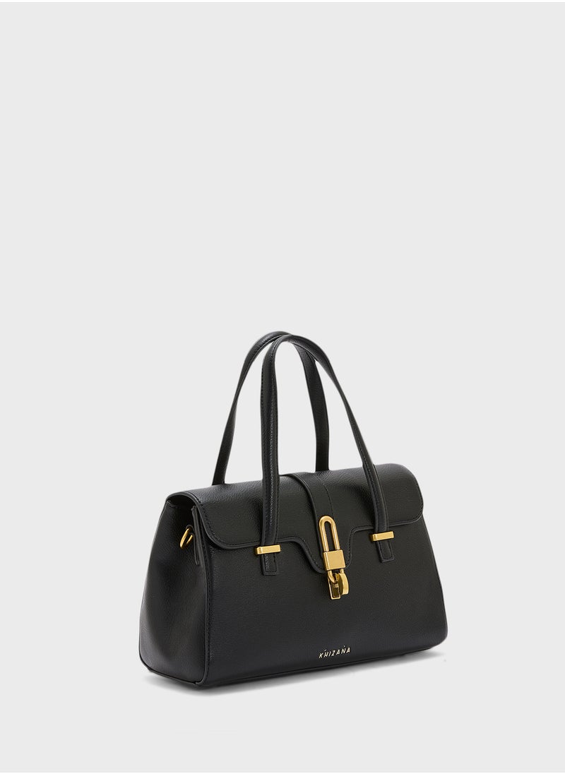 Khizana Metal Trim Detail Satchel Bag  - Image 3