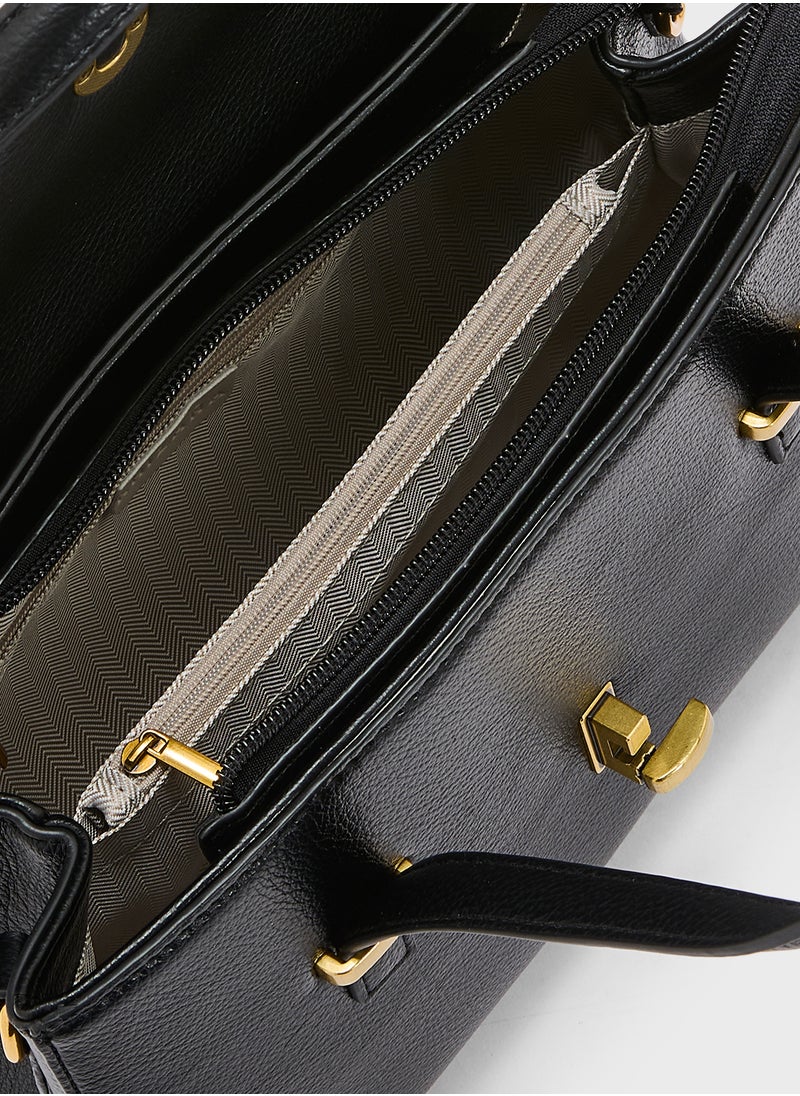 Khizana Metal Trim Detail Satchel Bag  - Image 5