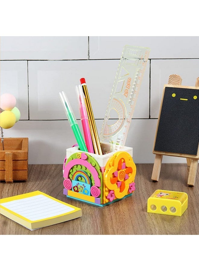 Sienon Dots Rainbow Pencil Holder, Diy Creative Craft Decorations Kit, Bricks Pen Holder, Building Blocks Pencil Jewelry Organizer Box, Fun Craft Kit Dots Construction Toys For Birthday Christmas Gift - Image 2