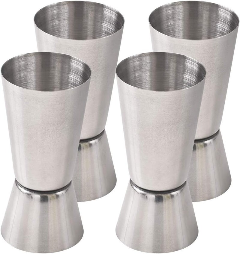 Newk Double Jigger for Bartending, 1/2 & 1 Oz(15 & 30 ML) Stainless Steel Cocktail Measuring Jigger (Set of 4) - Image 1