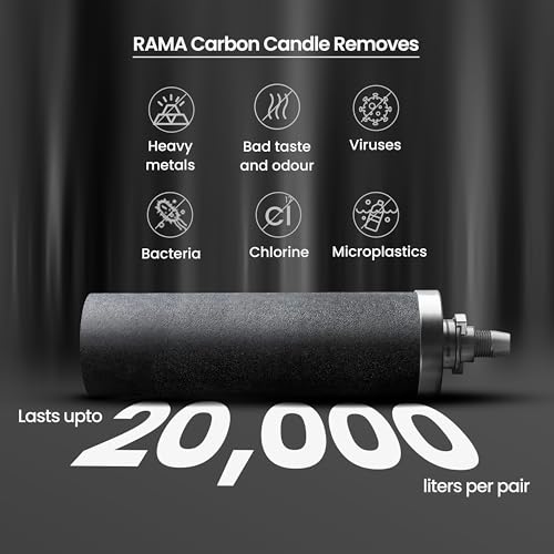 RAMA Carbon Ultra-Fast Filtration Water Filter & Purifier Candle | Pack of 4 | High-Efficiency Water Purifier Filter Candle for Home Clean & Safe Drinking Water - Image 4