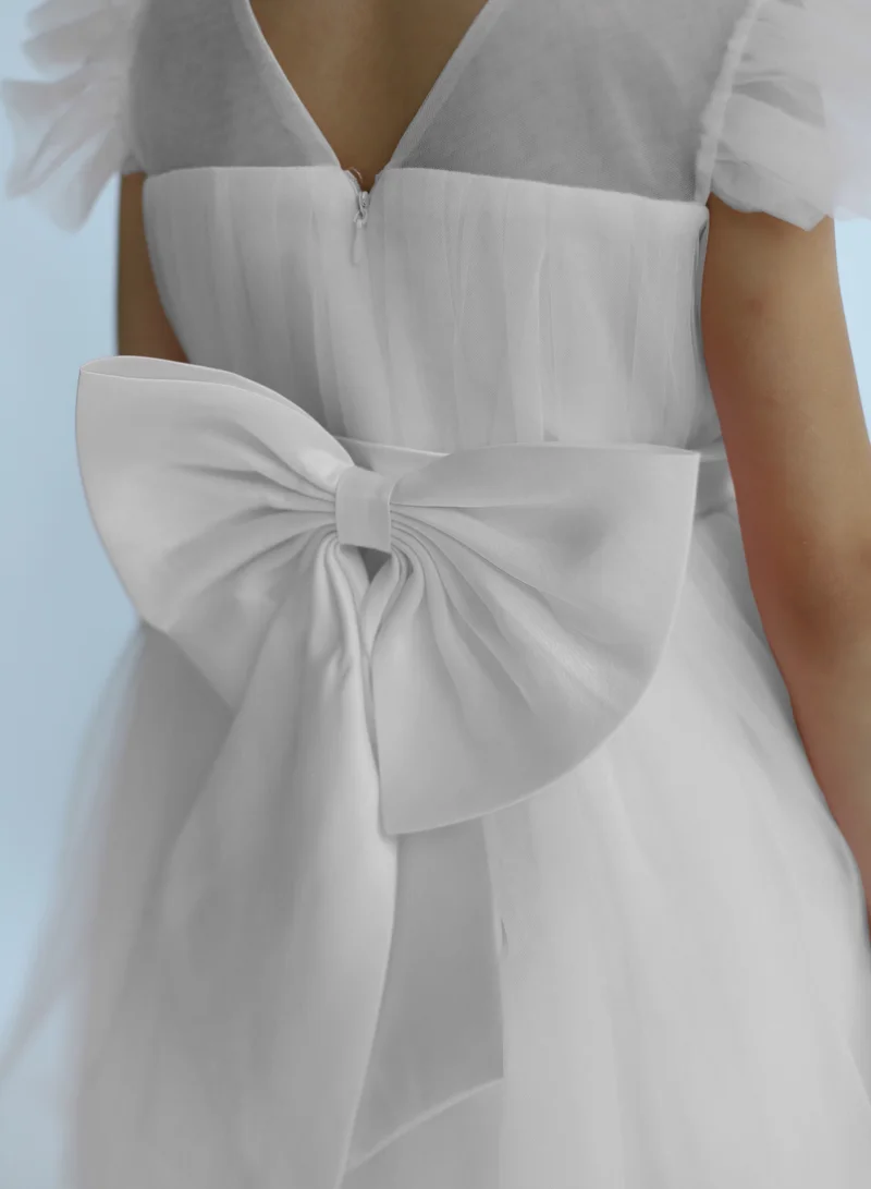D'Daniela White Tulle Party Dress
